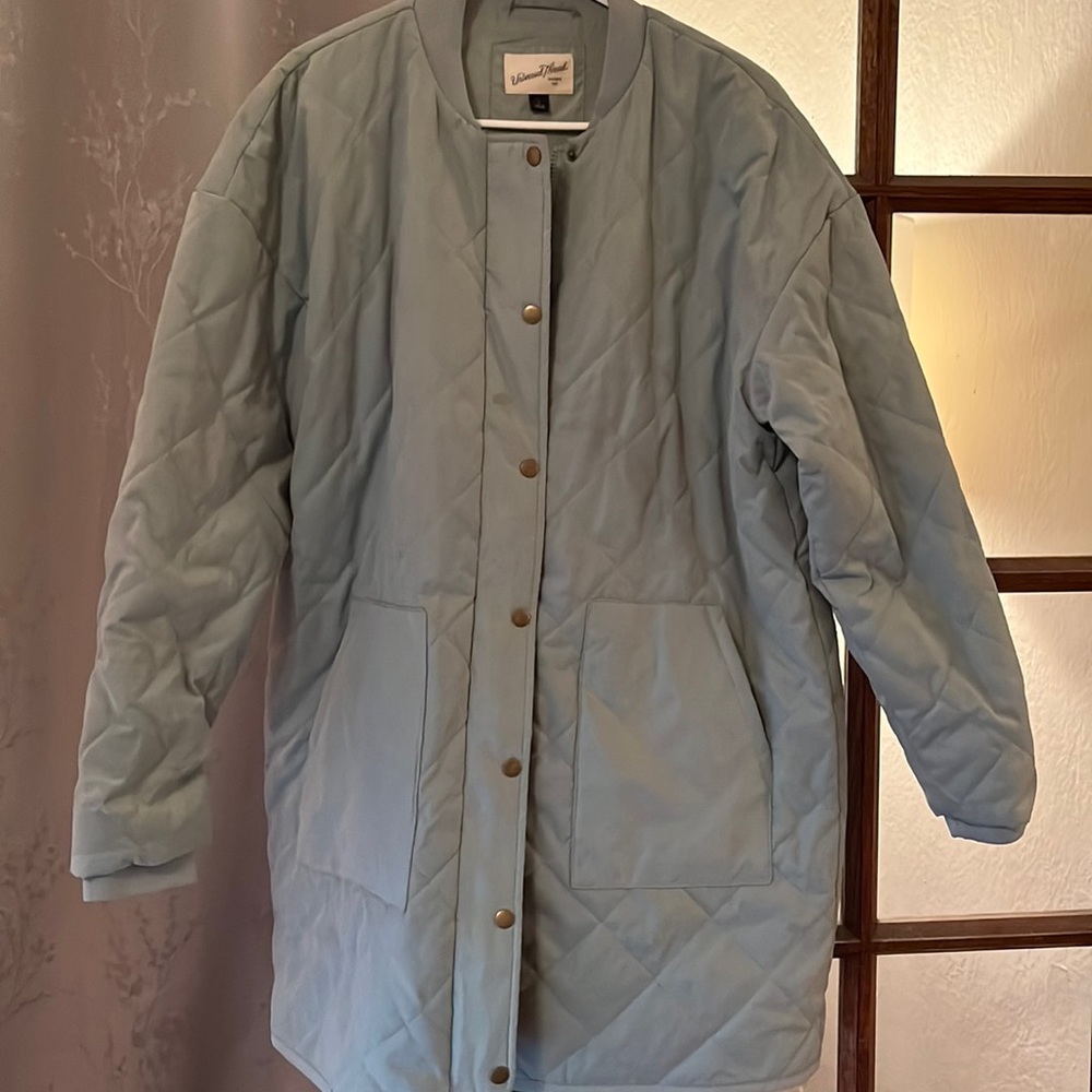 Mint Quilted Long Jacket